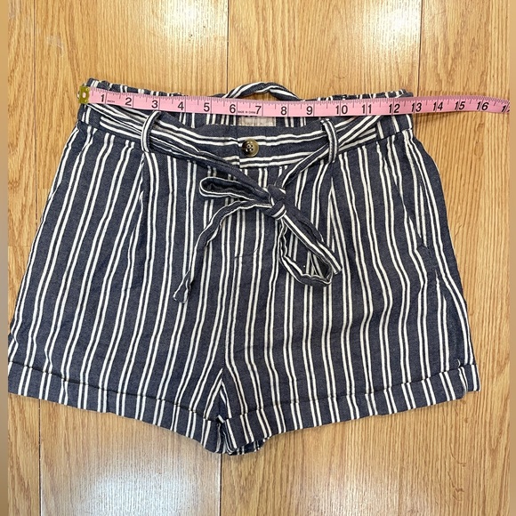 Altar’d State high rise navy blue and what striped cotton on shorts - Picture 5 of 7